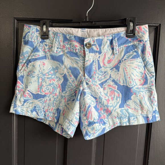 Lilly Pulitzer Callahan Shorts Size 6 into the deep Blue Tropical Seashell - Picture 8 of 14